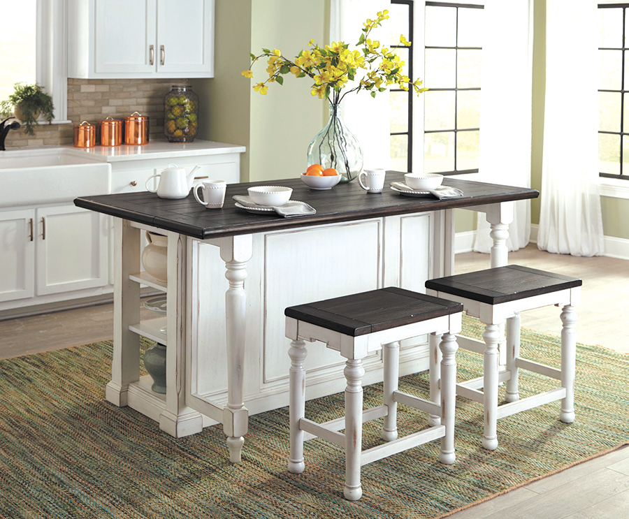 White kitchen island